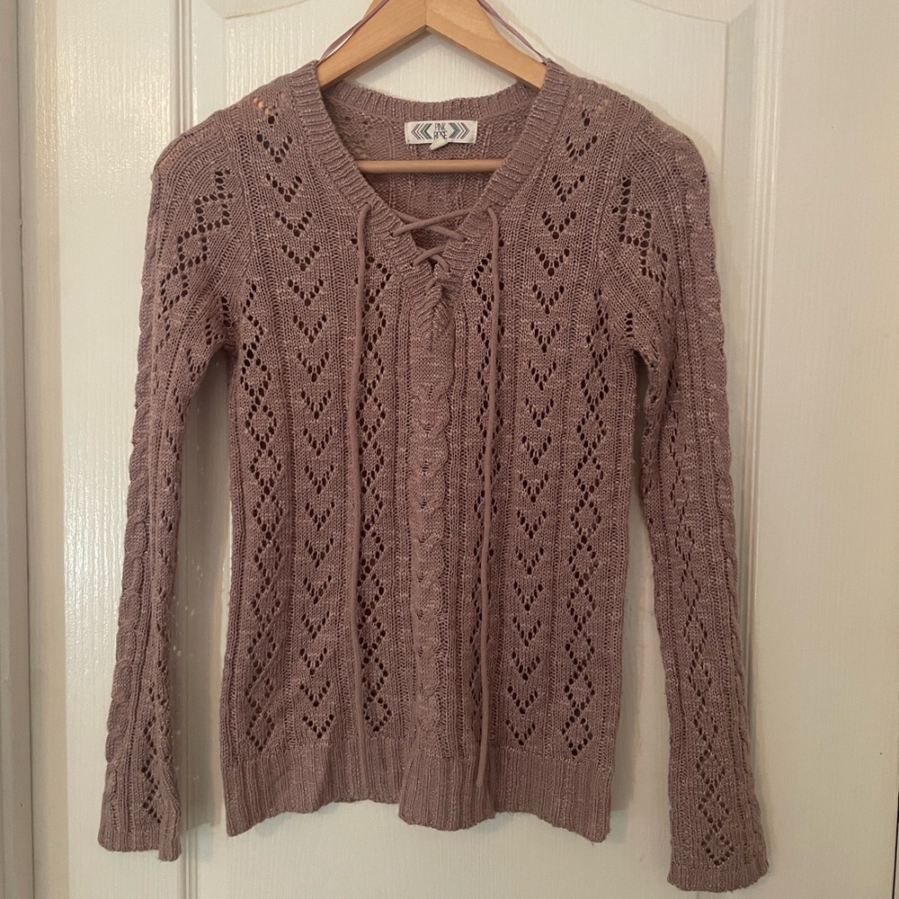 Rose Eyelet Sweater